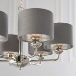 Highclere 6lt Pendant Polished Chrome & Charcoal Shades - Image 5