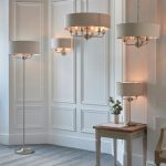 Highclere 2lt Wall Brushed Chrome & Natural Shade - Image 3
