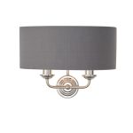 Highclere 2lt Wall Polished Chrome & Charcoal