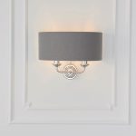 Highclere 2lt Wall Polished Chrome & Charcoal - Image 2