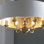 Highclere 6lt Pendant Antique Brass & White Shade - Image 6