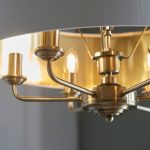 Highclere 6lt Pendant Antique Brass & White Shade - Image 7