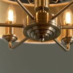 Highclere 6lt Pendant Antique Brass & White Shade - Image 8