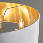 Highclere 6lt Pendant Antique Brass & White Shade - Image 9
