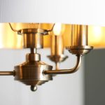 Highclere 3lt Pendant Antique Brass & White Shade - Image 7