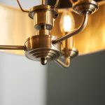 Highclere 3lt Pendant Antique Brass & White Shade - Image 8