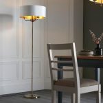 Highclere 3lt Floor Antique Brass & White Shade - Image 3