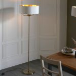 Highclere 3lt Floor Antique Brass & White Shade - Image 5