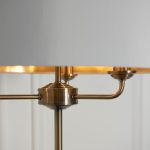Highclere 3lt Floor Antique Brass & White Shade - Image 7