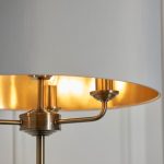 Highclere 3lt Floor Antique Brass & White Shade - Image 8