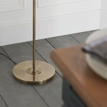 Highclere 3lt Floor Antique Brass & White Shade - Image 9