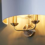Highclere 2lt Wall Antique Brass & White Shade - Image 7