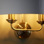 Highclere 2lt Wall Antique Brass & White Shade - Image 8