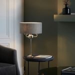 Highclere 3lt Table Polished Chrome & Charcoal Shade - Image 3