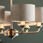 Highclere 6lt Pendant Brushed Chrome & Natural Shades - Image 7