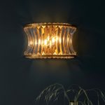 Brushed Warm Brass 2lt Wall With Concave Clear Glass - Image 2