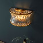 Brushed Warm Brass 2lt Wall With Concave Clear Glass - Image 5