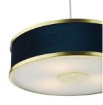 Alvaro 3lt Pendant Brushed Brass With Blue Shade - Image 2