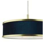 Alvaro 3lt Pendant Brushed Brass With Blue Shade - Image 3