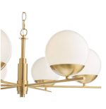 Bombazine 6lt Pendant Natural Brass & Opal Glass - Image 2
