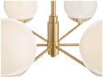 Bombazine 6lt Pendant Natural Brass & Opal Glass - Image 3