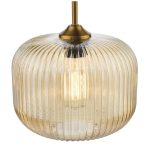 Demarius Pendant Natural Brass & Amber Glass - Image 2