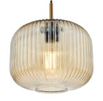 Demarius Pendant Natural Brass & Amber Glass - Image 4