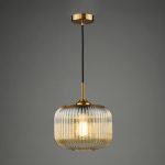 Demarius Pendant Natural Brass & Amber Glass - Image 5