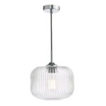 Demarius Pendant Polished Chrome & Clear Glass