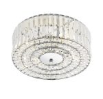 Errol Crystal Semi Flush Fitting Polished Chrome