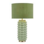 Etzel Table Lamp Green Antique Brass With Shade