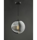 Evander Single Pendant Matt Black & Smoked Glass - Image 4