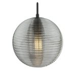 Evander Single Pendant Matt Black & Smoked Glass - Image 6