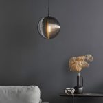Evander Single Pendant Matt Black & Smoked Glass - Image 9