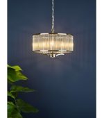 Evelyn 3lt Pendant Polished Nickel Glass - Image 7