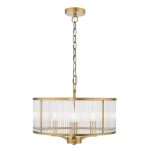 Evelyn 3lt Pendant Antique Bronze & Glass - Image 3