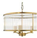 Evelyn 3lt Pendant Antique Bronze & Glass - Image 2