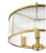 Evelyn 3lt Pendant Antique Bronze & Glass - Image 5