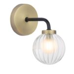 Gibbs Wall Light Antique Brass & Glass