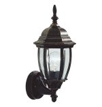 Hambro Outdoor Wall Light Black/Gold Glass IP43