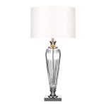 Hinton Table Lamp Polished Chrome Crystal With Shade