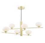 Jasper 6lt Pendant Satin Gold & Opal Glass - Image 4