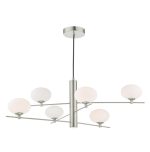 Jasper 6lt Pendant Satin Nickel & Opal Glass - Image 5