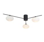 Jasper 3lt Semi Flush Matt Black Opal glass