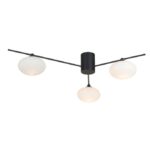 Jasper 3lt Semi Flush Matt Black Opal glass