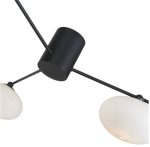 Jasper 3lt Semi Flush Matt Black Opal glass - Image 2