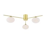 Jasper 3lt Semi-Flush Satin Gold & Opal Glass