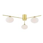 Jasper 3lt Semi-Flush Satin Gold & Opal Glass