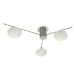 Jasper 3lt Semi Flush Satin Nickel Opal glass