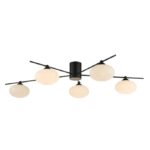 Jasper 5lt Semi Flush Matt Black Opal Glass